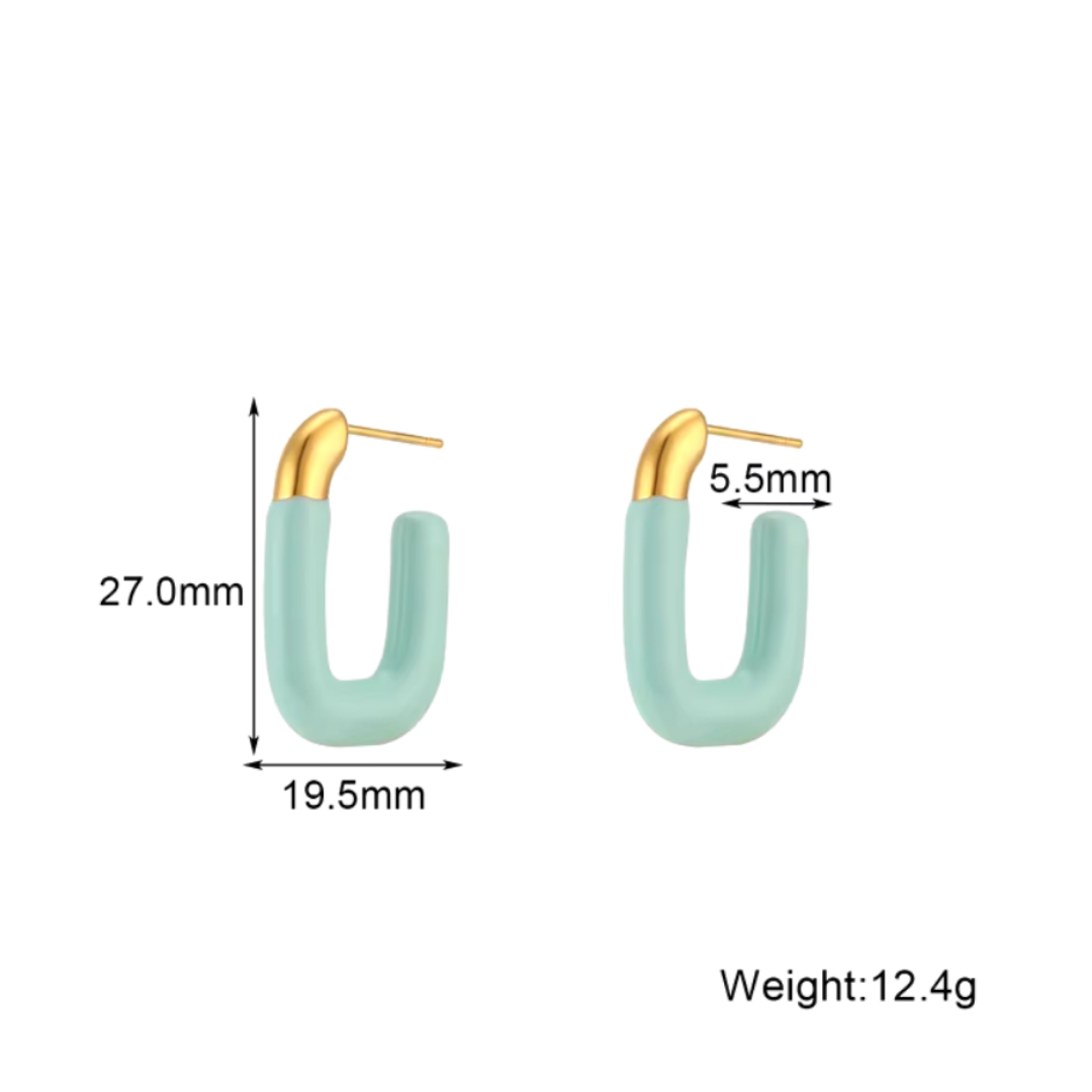 Yellow chunky dipped hoops - Gold
