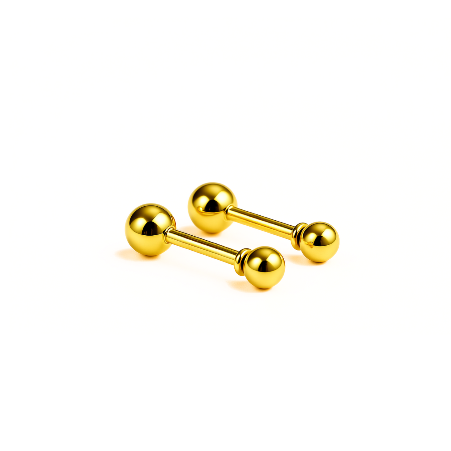 3mm Double ball studs - Gold