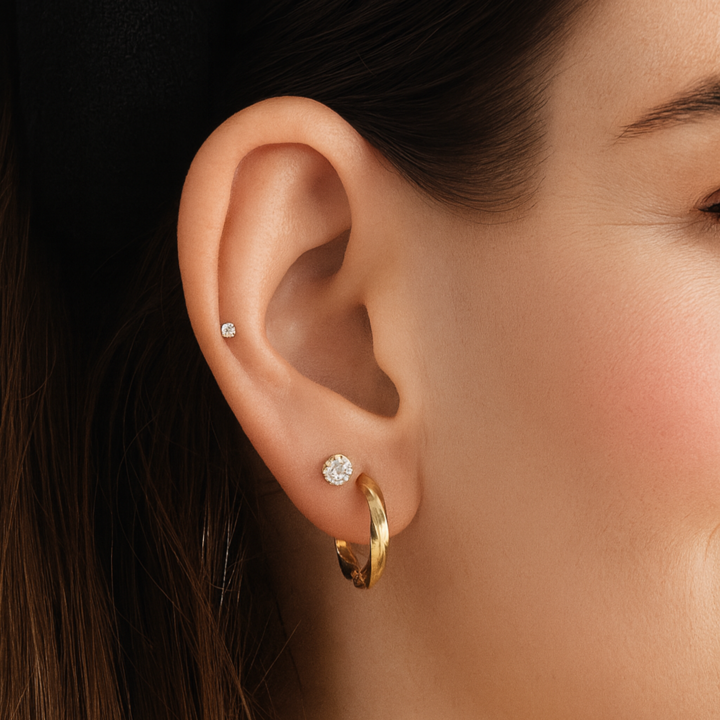 10mm Twisted classic hoops - Gold