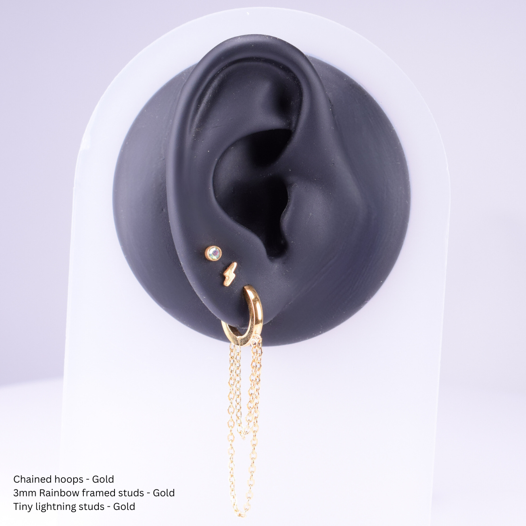 Tiny lightning studs - Silver