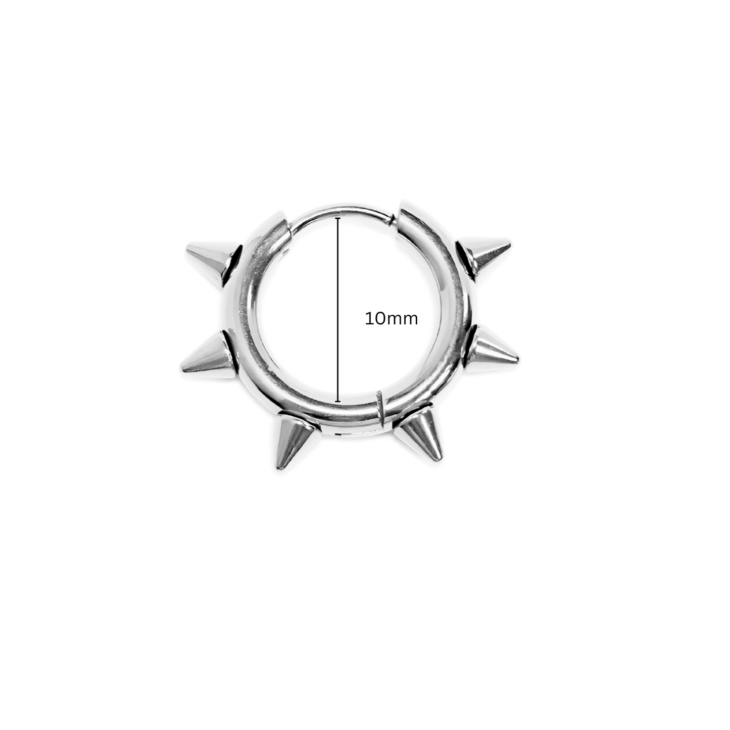 Slim spiked hoops - Silver