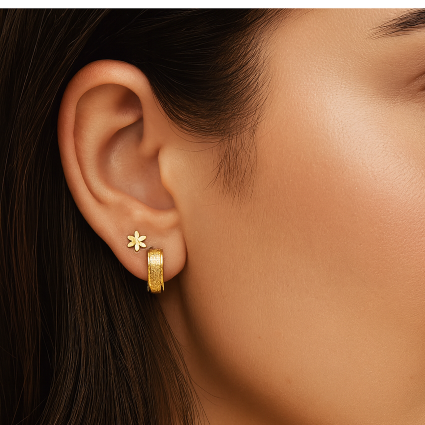 10mm Chunky glitter hoops - Black