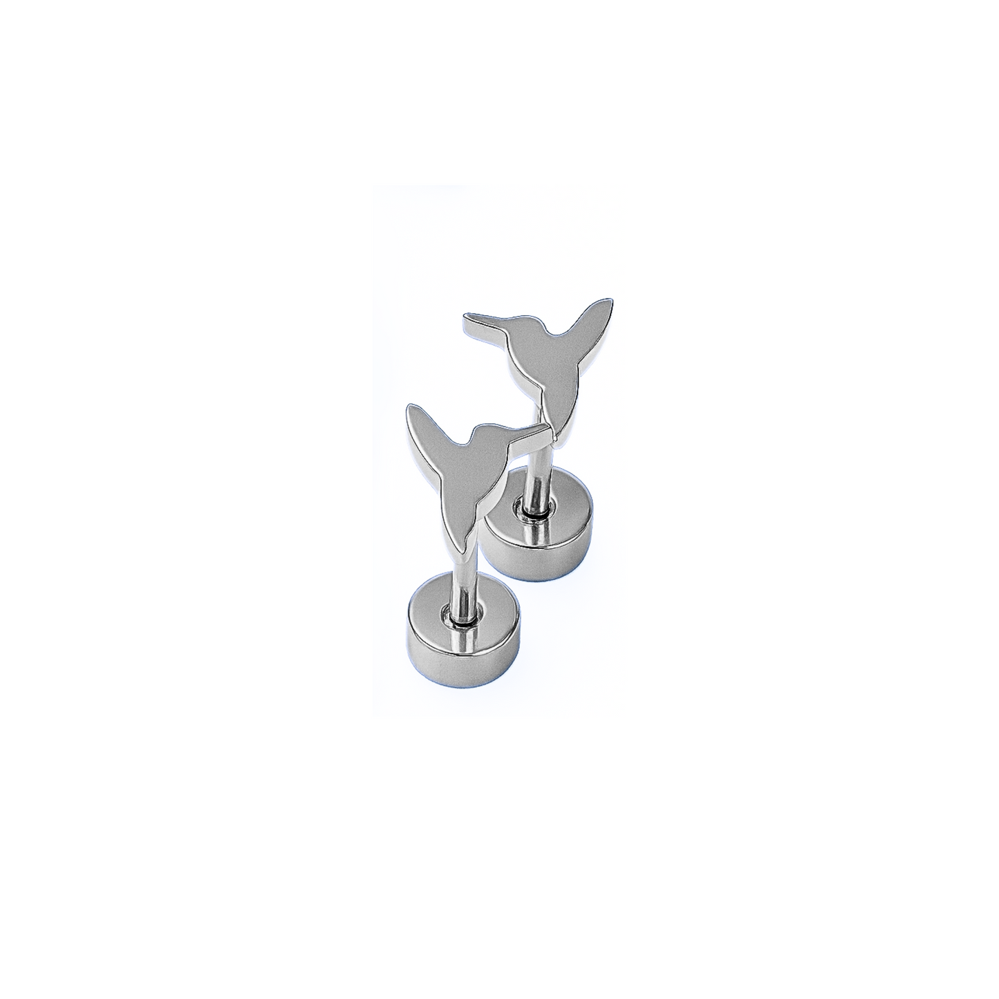 Tiny hummingbird studs - Silver