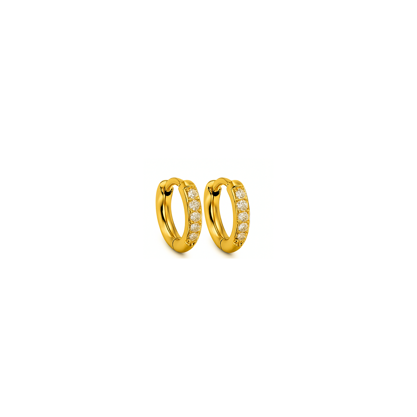 6mm Slim diamond style hoops - Gold