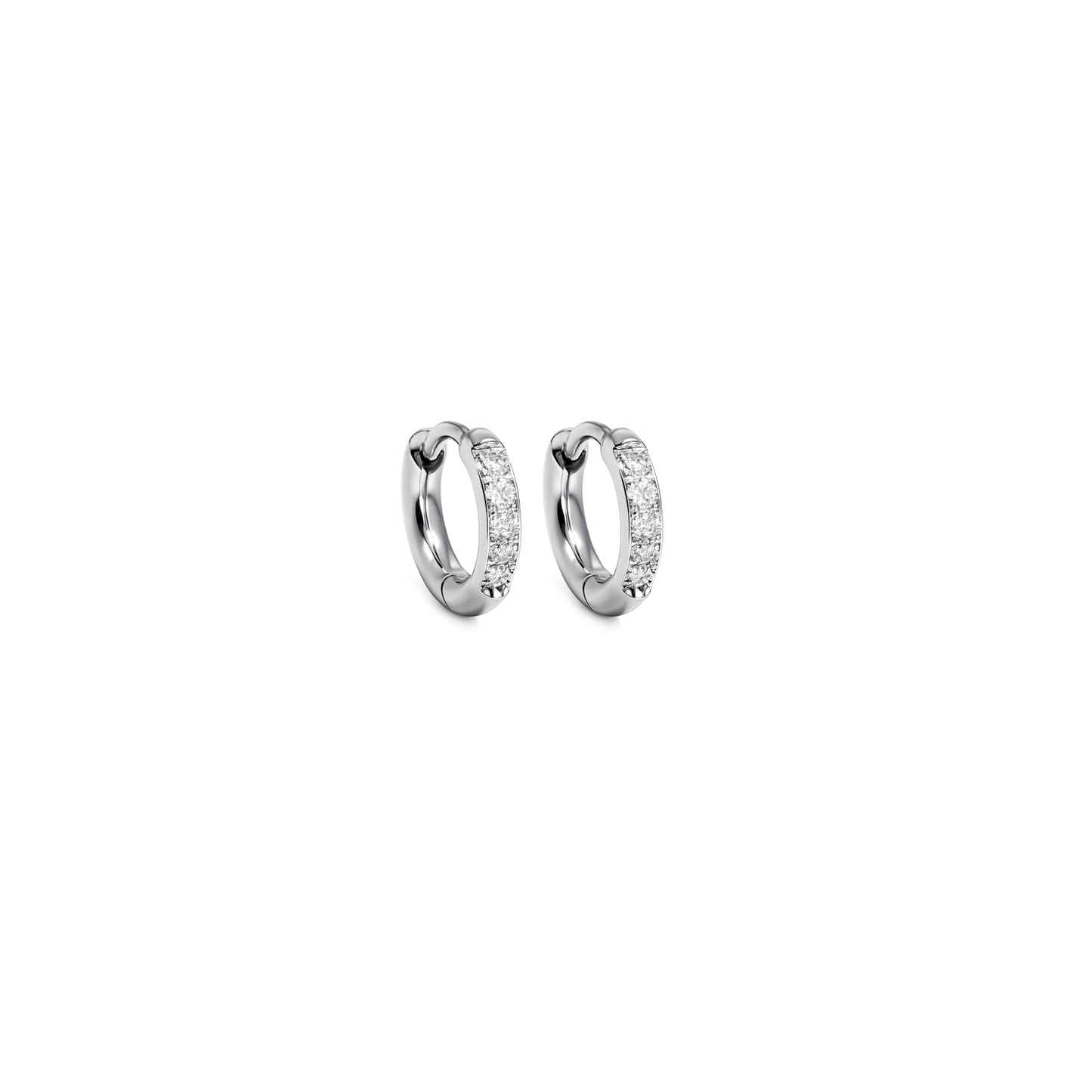 6mm slim diamond style hoops - Silver