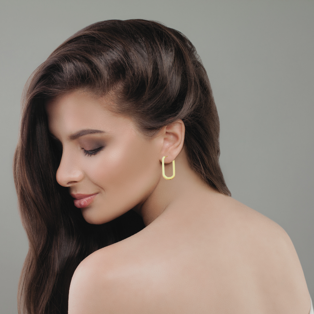 20mm Chunky oval hoops - Gold