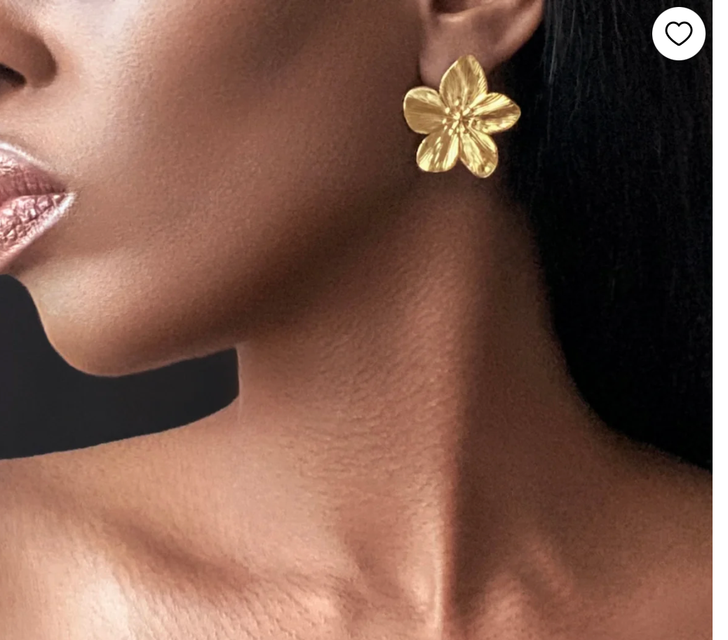 Oversized flower studs - Gold