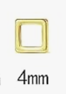 Hollow square studs - Gold