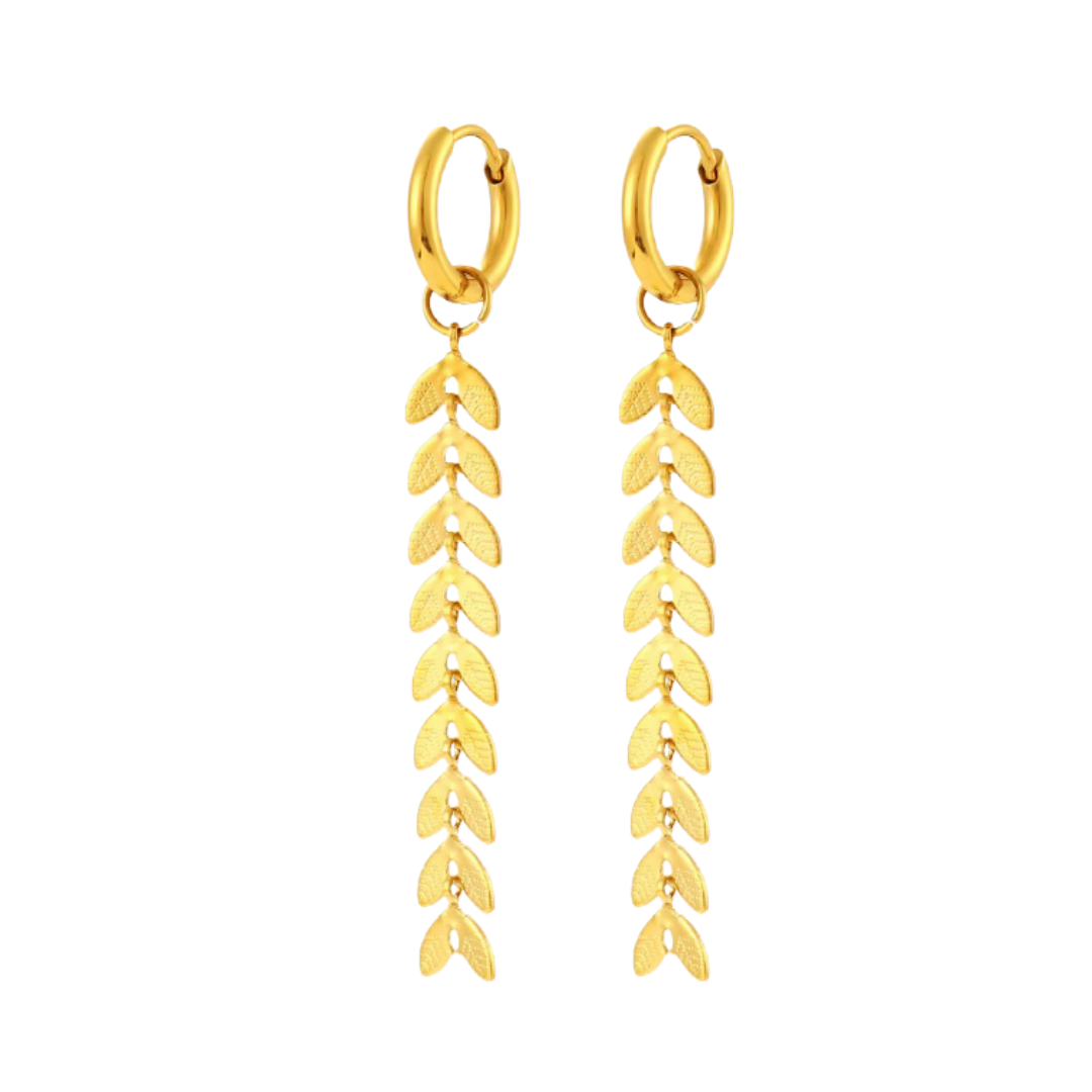 Multi dangled leaf hoops - Gold