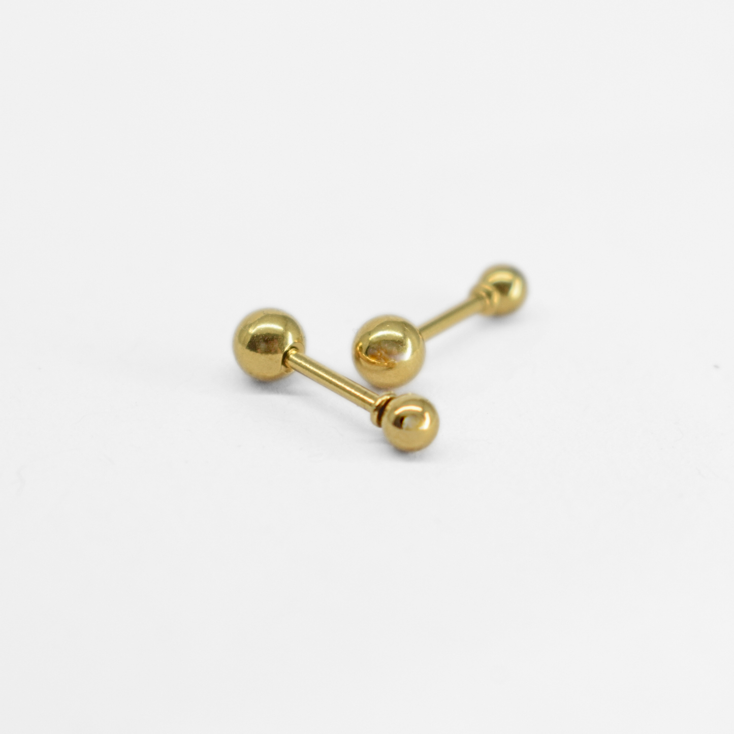 3mm Double ball studs - Gold - TheEarringCollective
