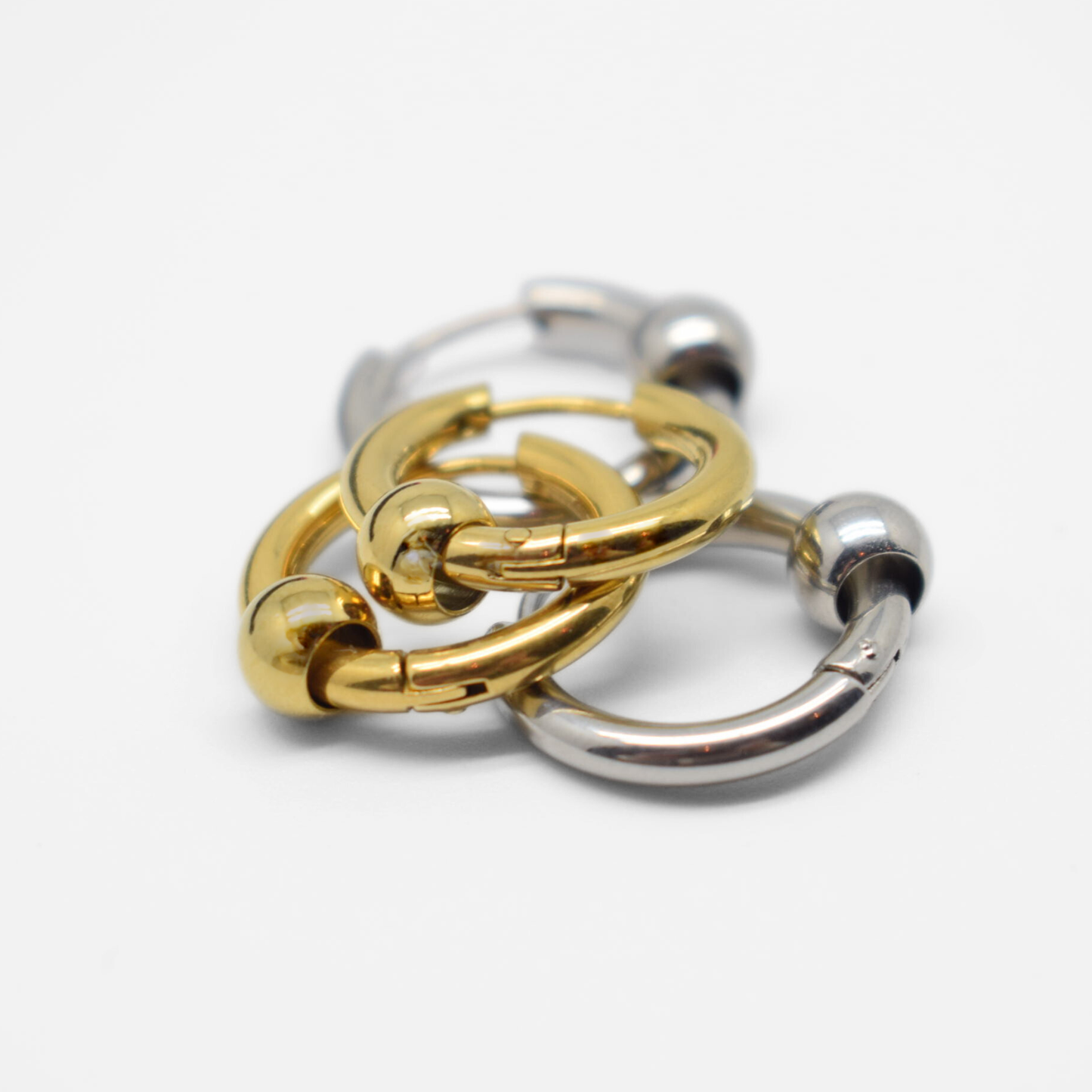 12mm Ball hoops - Silver - TheEarringCollective