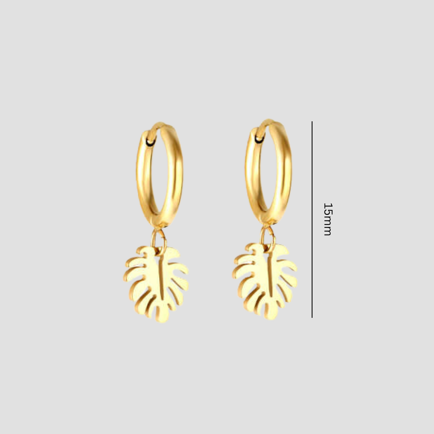 Tropical leaf hoops - Gold - TheEarringCollective