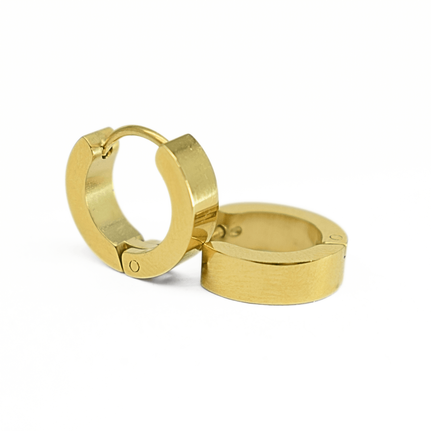 10mm edged hoops - Gold - TheEarringCollective