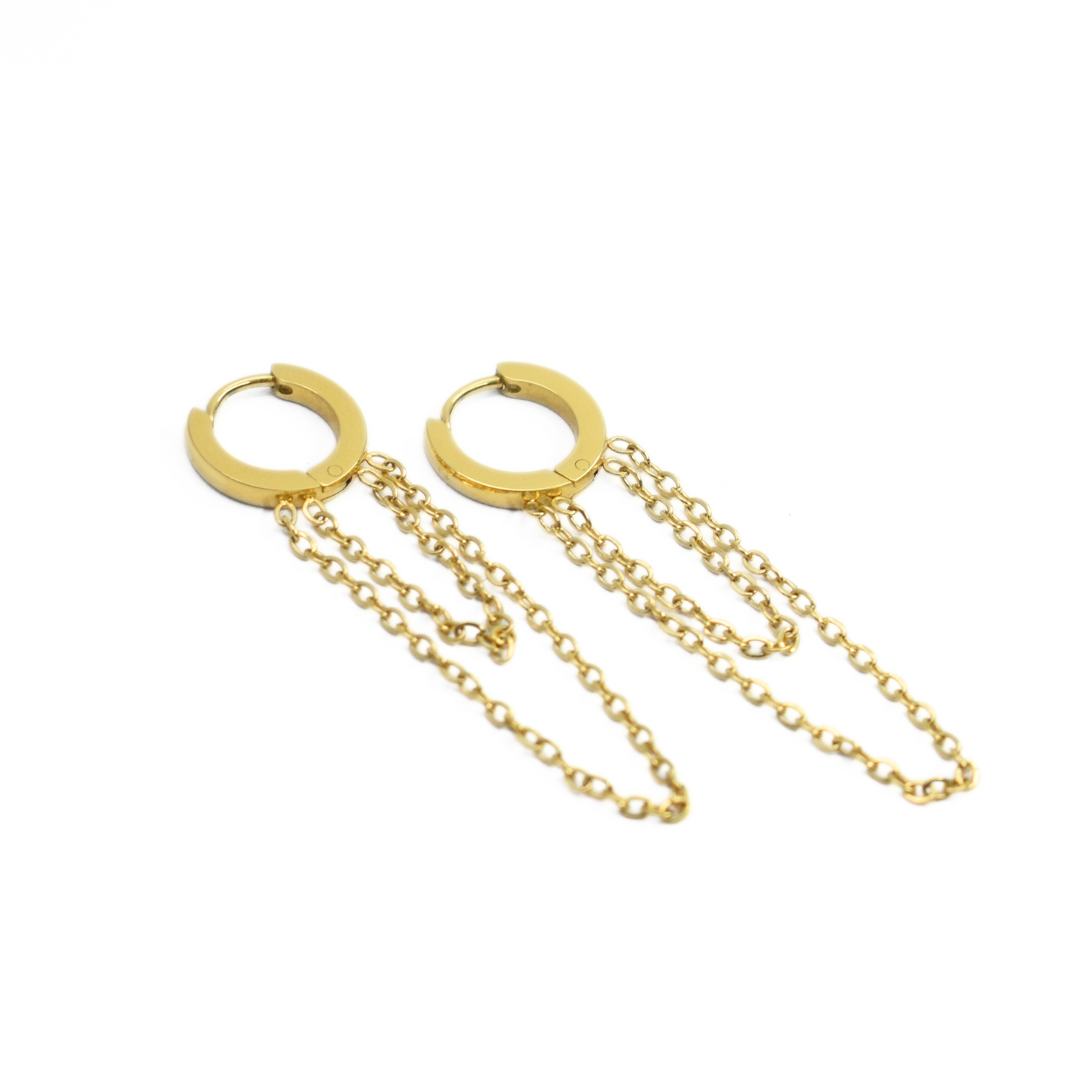 Chained hoops - Gold - TheEarringCollective