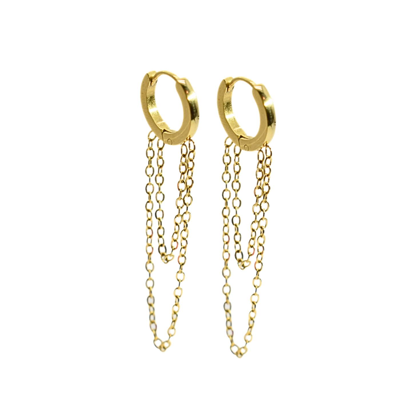 Chained hoops - Gold - TheEarringCollective