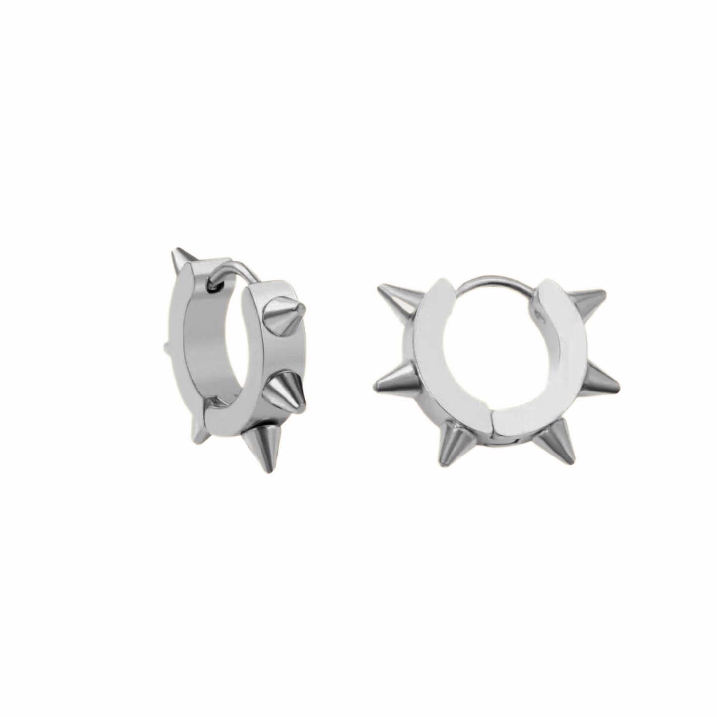 Spiked hoops - Silver - TheEarringCollective
