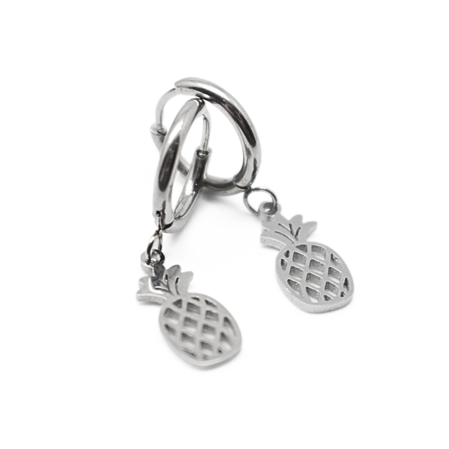 Pineapple hoops - Silver - TheEarringCollective