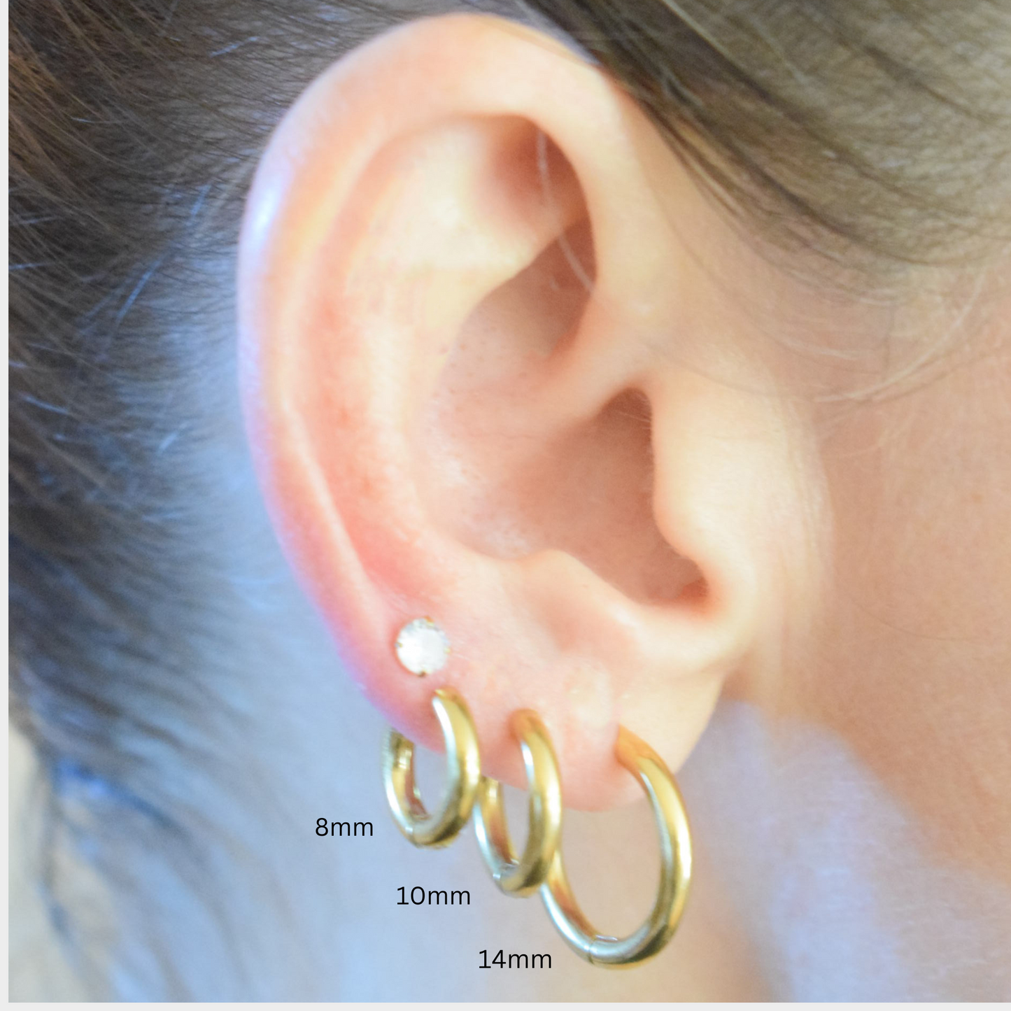 10mm Classic hoops - Gold - TheEarringCollective