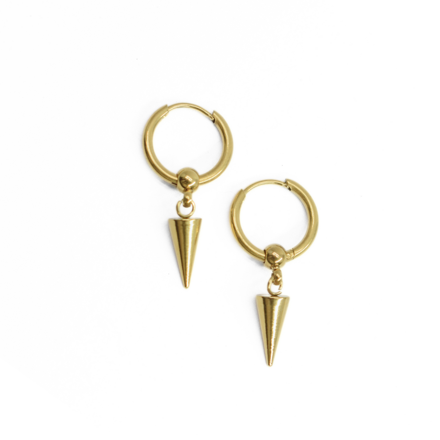Spiked charm hoops - Gold - TheEarringCollective