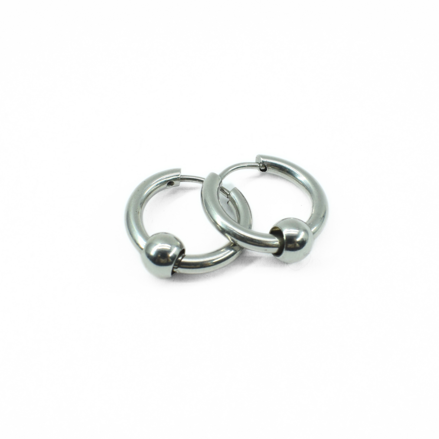 12mm Ball hoops - Silver - TheEarringCollective