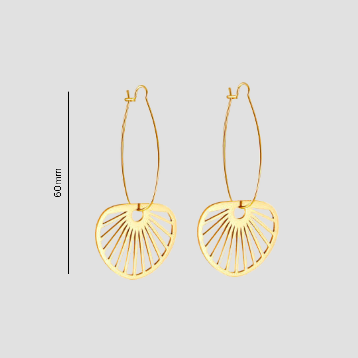 Dangled shell hoops - Gold - TheEarringCollective