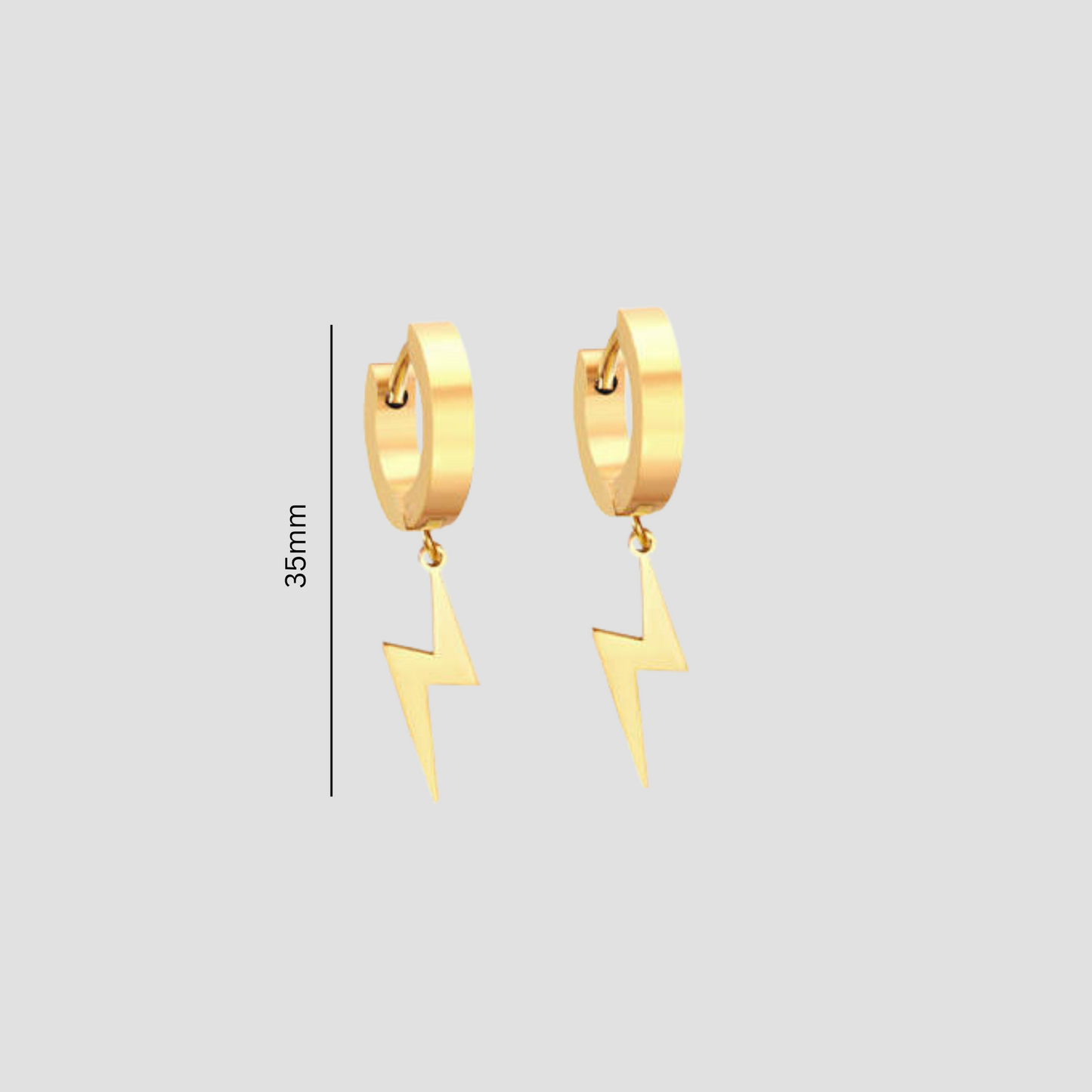 Lightning hoops - Gold - TheEarringCollective