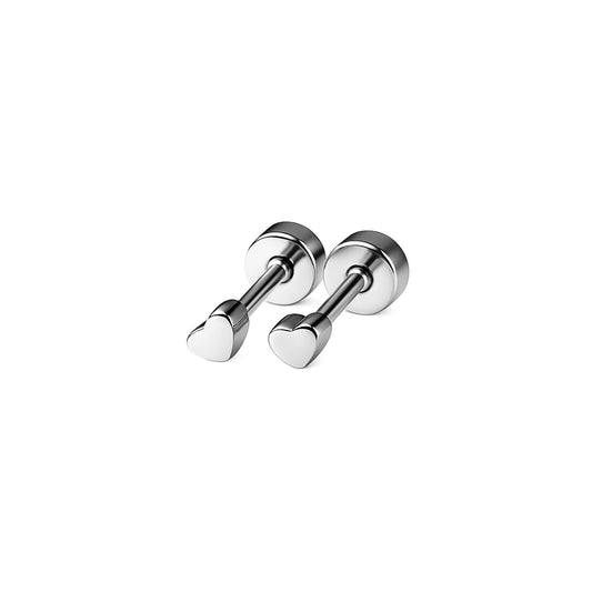 Tiny heart studs - Silver