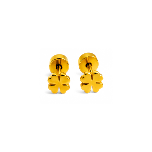 Four leaf clover studs - Gold