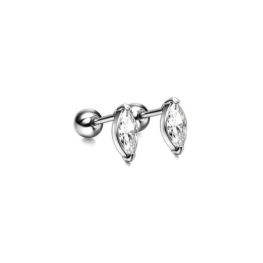 Marquise diamond style studs - Silver