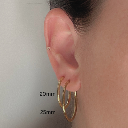 20mm slim style hoops - Gold