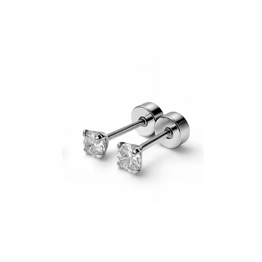 Tiny Diamond style studs - Silver