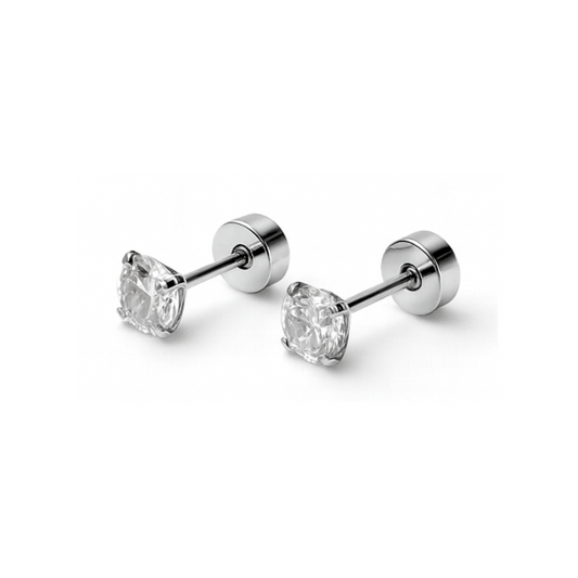 Midi Diamond studs - Silver