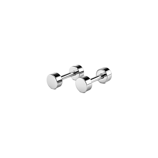 4mm Double studs - Silver