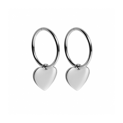 Tiffany heart charm hoops - Silver *NEW hoops