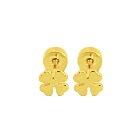 Four leaf clover studs - Gold