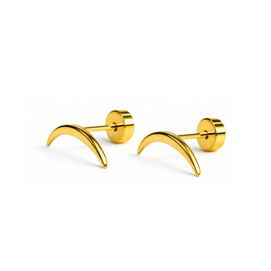 Crescent studs - Gold