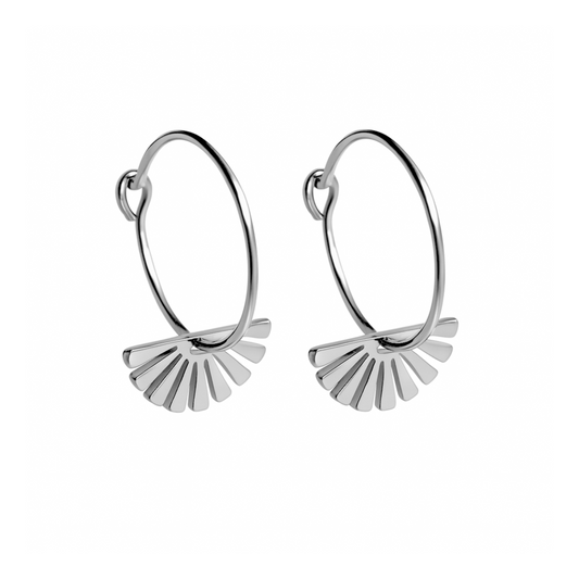 Sunshine charm hoops - Silver