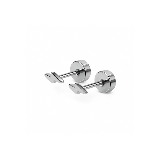 Tiny lightning  studs - Silver