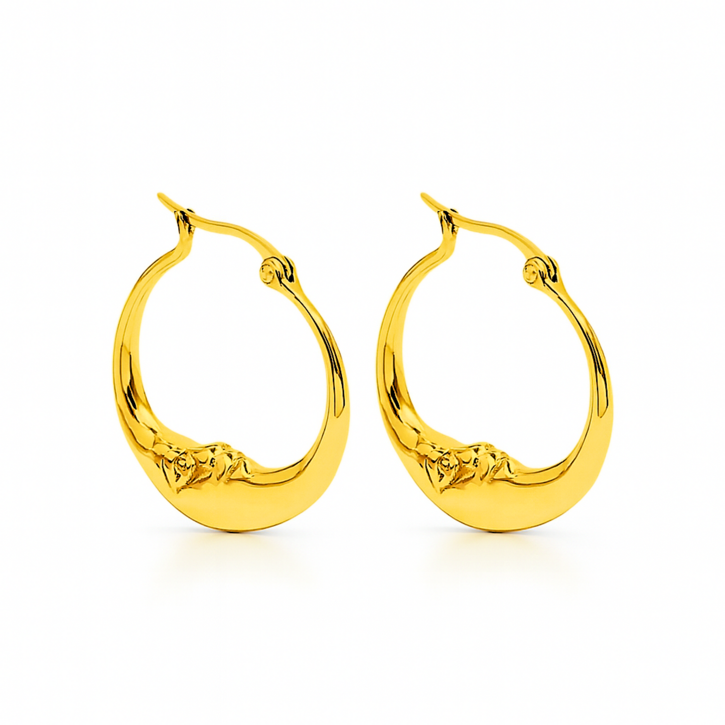 Moon face hoops - Gold