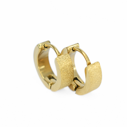 10mm Glitter edged hoops - Gold - TheEarringCollective