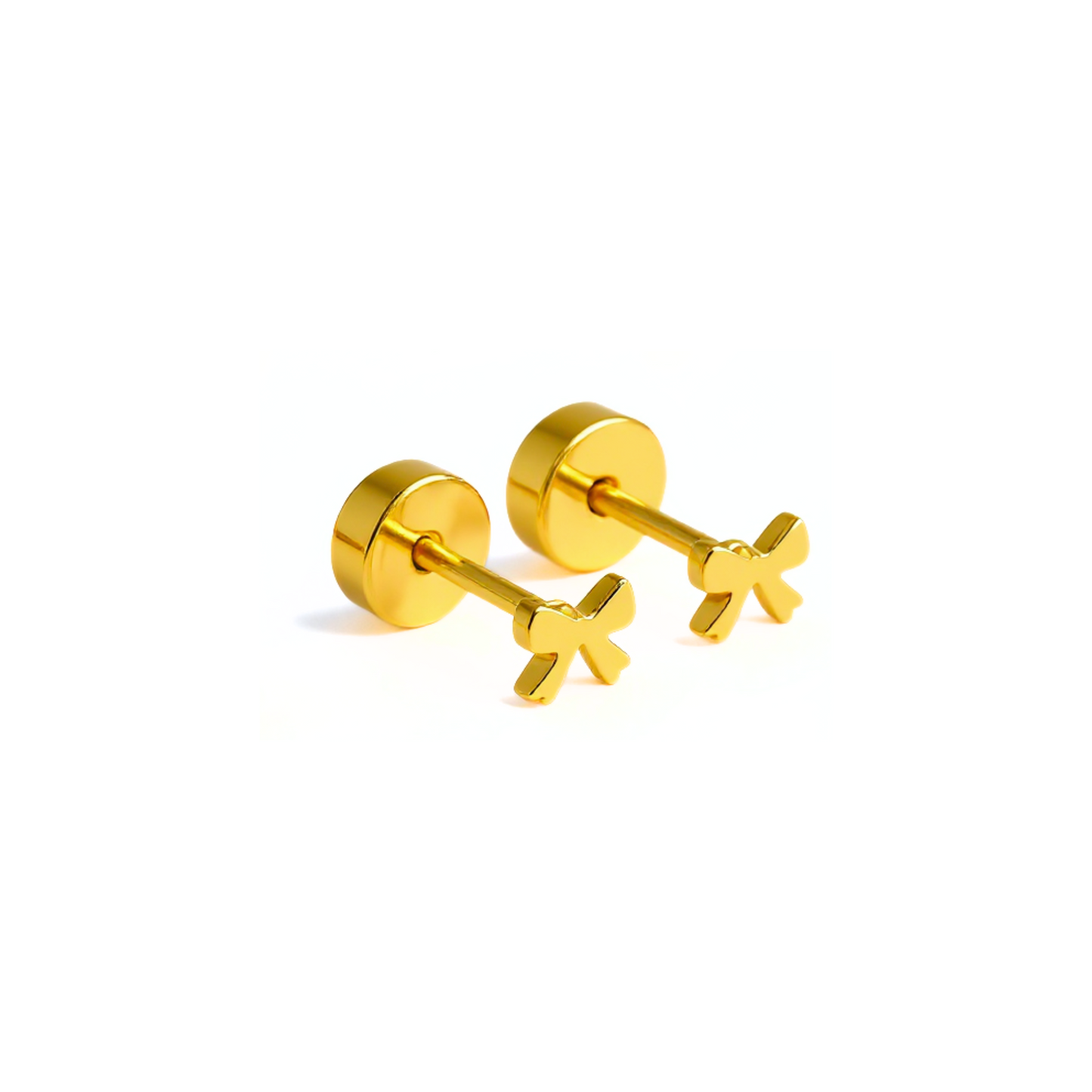 Tiny bow studs - Gold