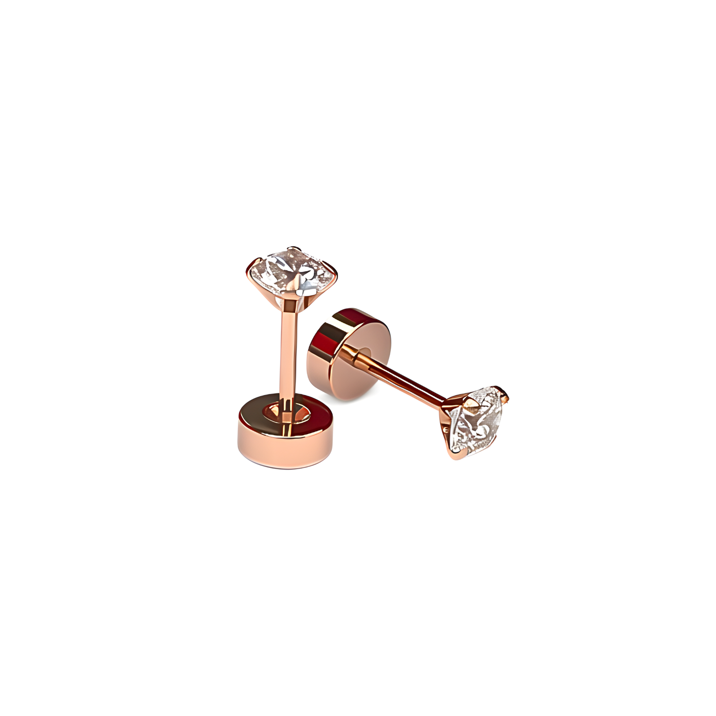 Baby Diamond style studs - Rose gold