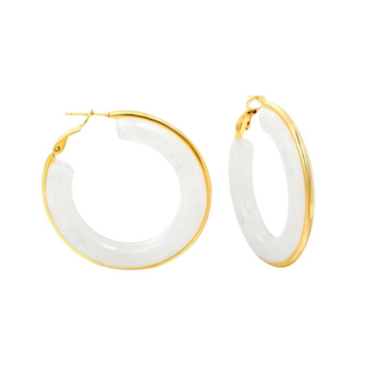 Clear resin hoops - Gold