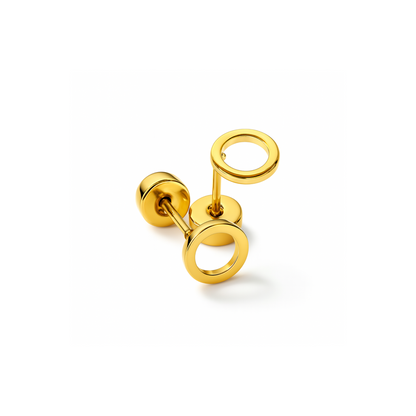 Hollow circle studs - Gold