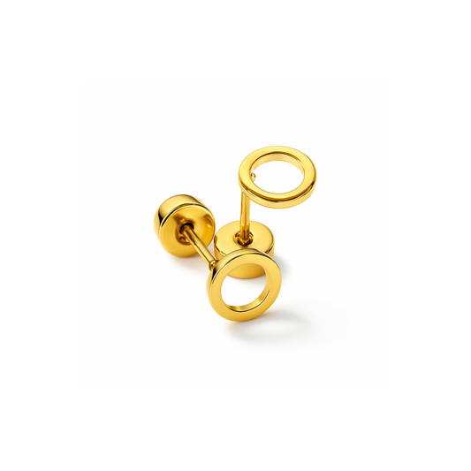Hollow circle studs - Gold