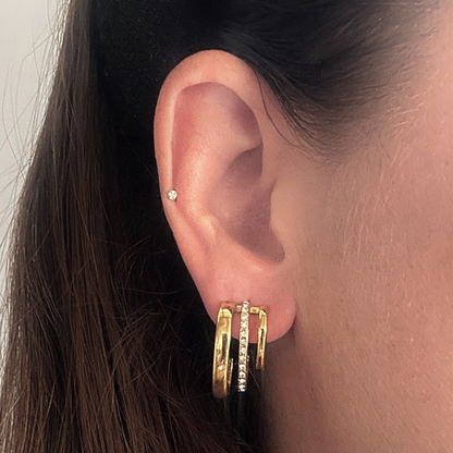 Triple stacked hoops - Gold