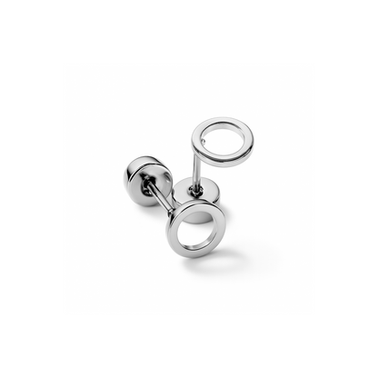 Hollow circle studs - Silver