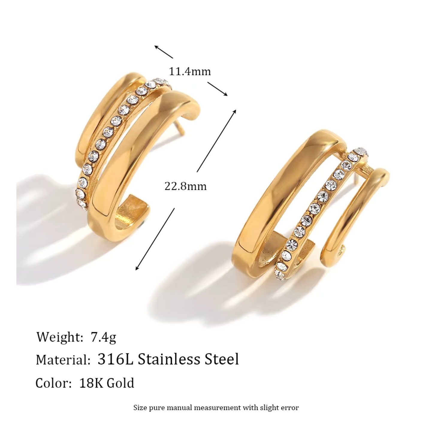 Triple stacked hoops - Gold