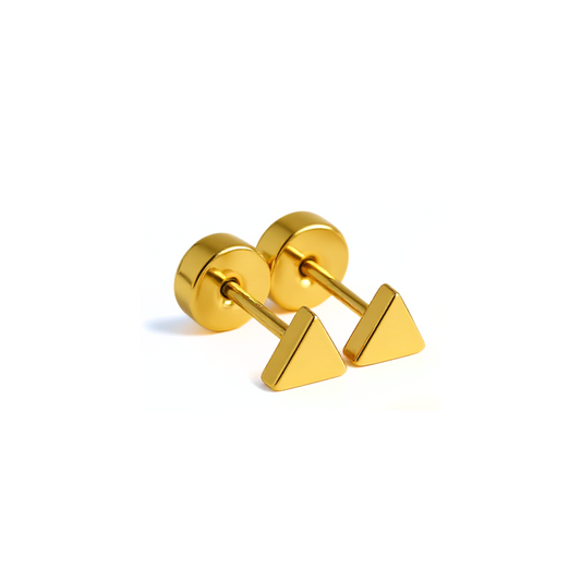 Tiny triangle studs - Gold