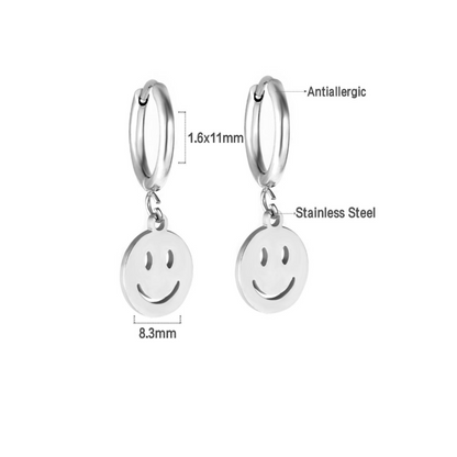 Smiley hoop - Silver - TheEarringCollective